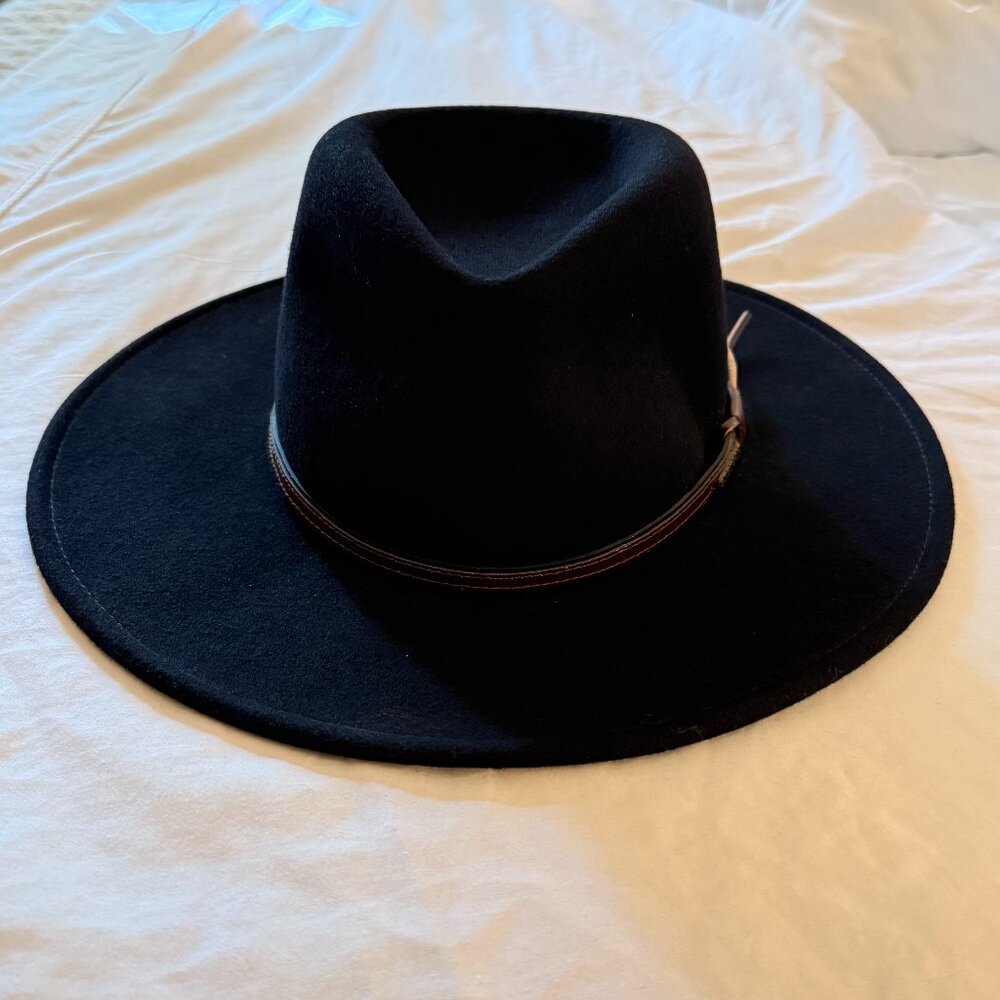 Stetson Black 100% Wool Crushable Western Style Hat, Unisex Size Large